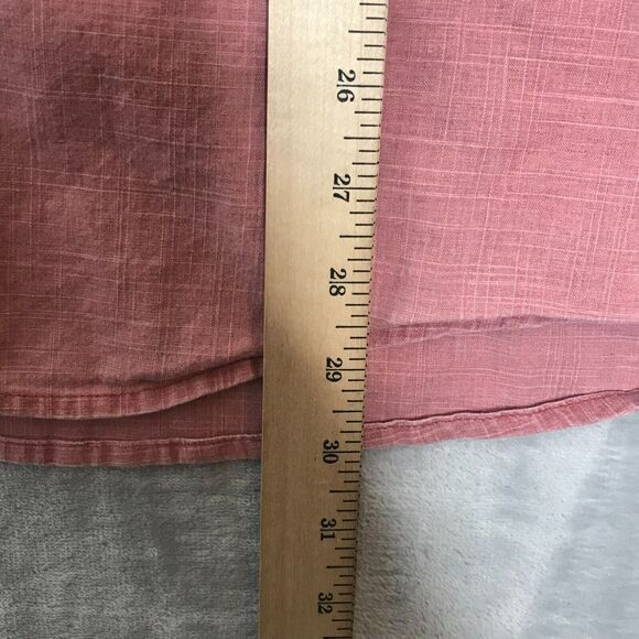 G. H. Bass Shirt Mens XL Red Washed Short Sleeve Button Down Cotton Casual - Picture 10 of 10